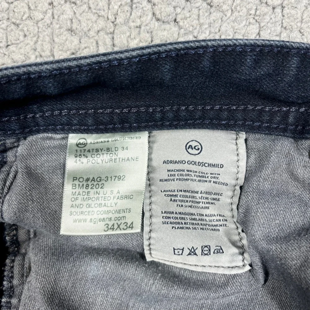 AG Adriano Goldschmied The Graduate Tailored Leg Jeans Dark Wash Mens 34x34 - Picture 7 of 9